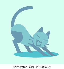 Cute cat animal illustration. Cute cat pose illustration. Cute cat flat illustration. Cute cat expression.

