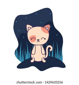 cute cat animal isolated icon