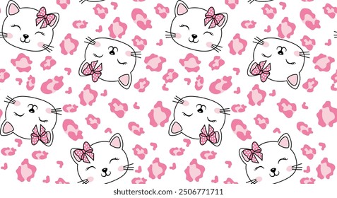 cute cat animalprint design patterns