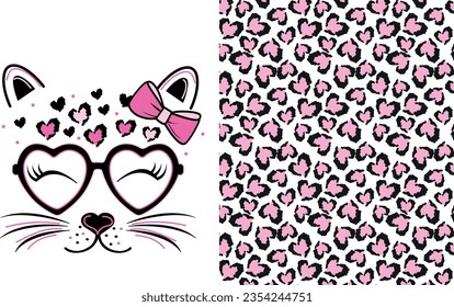 cute cat animalprint graphic tees patterns