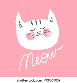 Cute cat for apparel