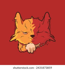 cute cat art illustration wallpaper