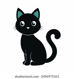 Ilustración vectorial de arte lindo del gato