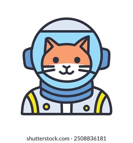 Cute cat astronaut illustration. This adorable illustration features a cheerful cat dressed as an astronaut, suggesting that even the smallest creatures can dream big and reach for the stars.