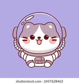 Cute cat astronaut mascot cartoon