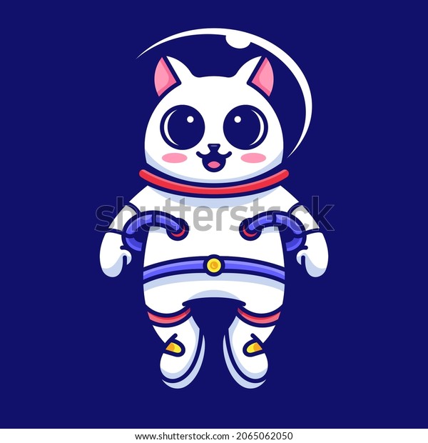 CUTE CAT ASTRONAUT FOR MASCOT, LOGO, ICON,
STICKER AND T-SHIRT