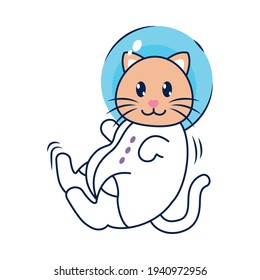 gato lindo con traje de astronauta