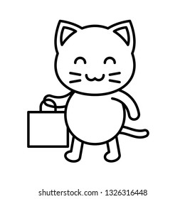 Cute Cat avatar vector illustration, line style icon editable stroke