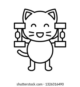 Cute Cat avatar vector illustration, line style icon editable stroke