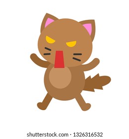 Cute Cat avatar vector illustration, flat style icon