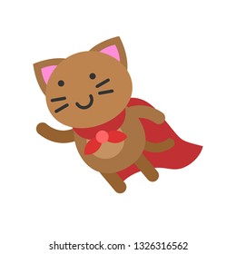 Cute Cat avatar vector illustration, flat style icon