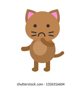 Cute Cat avatar vector illustration, flat style icon
