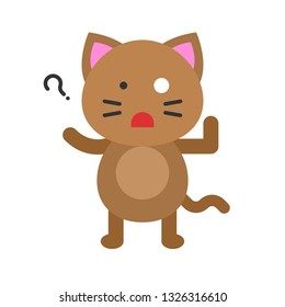 Cute Cat avatar vector illustration, flat style icon