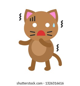 Cute Cat avatar vector illustration, flat style icon
