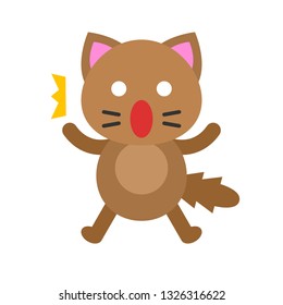 Cute Cat avatar vector illustration, flat style icon
