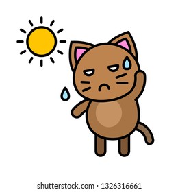 Cute Cat avatar vector illustration, filled style icon editable stroke