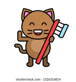 Cute Cat avatar vector illustration, filled style icon editable stroke