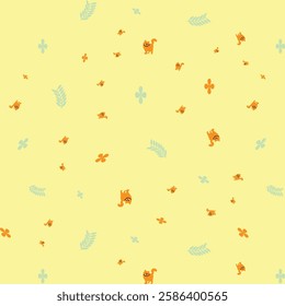 Cute cat background animal wallpaper fabric print banner pet ad template post pastel backdrop