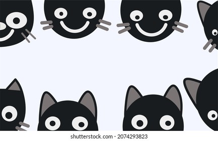 cute cat background illustration with smiling face empty space