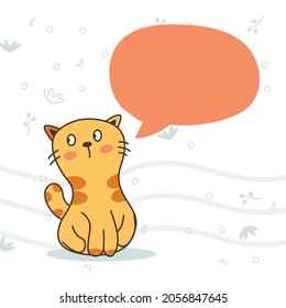 Cute Katze für Hintergrund mit Sprachblasen. Tierhintergrund