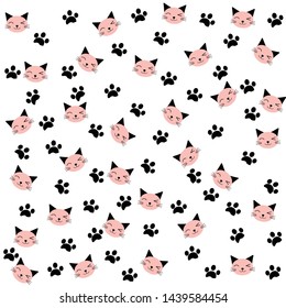 cute cat background vector illustration