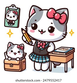 cute cat with a bag