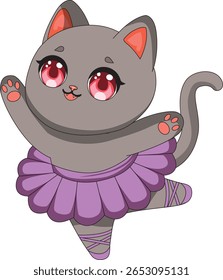 Cute Cat Ballet Dancing Vector