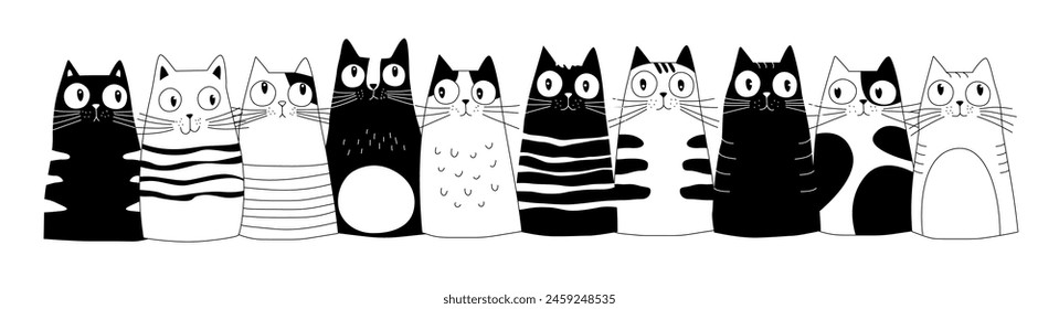 Cute cat best friends, Cartoon cat or kitten characters design