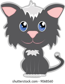 Cute Cat with big head and little adorable body