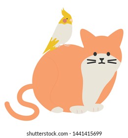 cute cat and bird mascots adorables characters