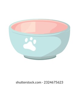 Cute cat bowl design over white