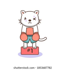 Cute cat in boxing costume