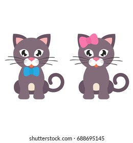 cute cat boy and girl
