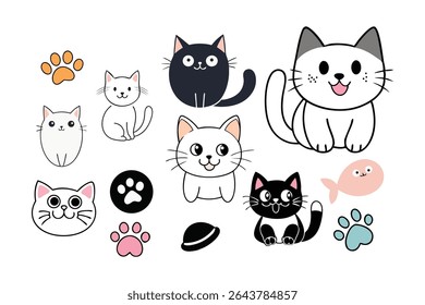Cute Cat Bundle Vector Art Design