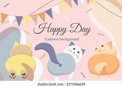 Cute Cat Butt Template Background