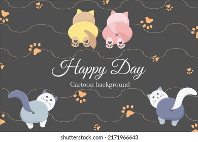 Cute Cat Butt Template Background