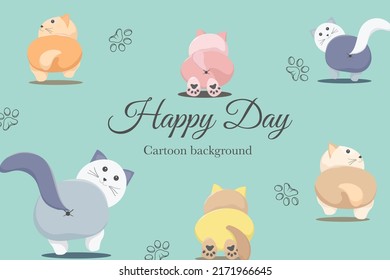 cute cat butt template background
