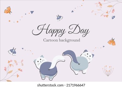 cute cat butt template background