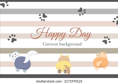 Cute Cat Butt Template Background