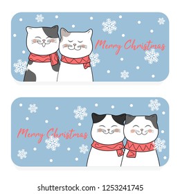 Cute cat card for christmas