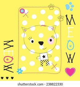 cute cat card vector illustration