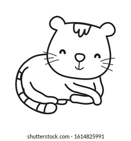 cute cat cartoon animal feline on white background vector illustration
