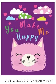 Cute cat cartoon artwork vector