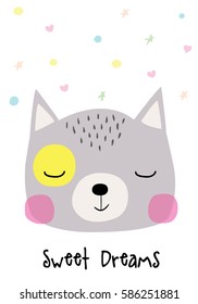 Cute Cat cartoon artwork vector illustration.