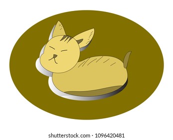 Cute cat cartoon brown
