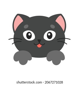 Cute cat. Cartoon character. Colorful vector illustration. Isolated on white background. Design element. Template for your design, books, stickers, cards.