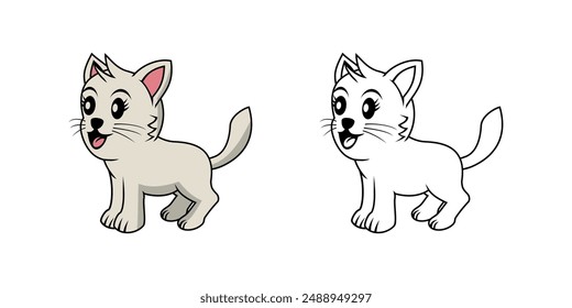 Cute Cat Cartoon Character Design Illustration vector eps format suitable for your design needs logo illustration animation etc
