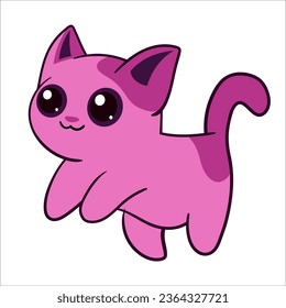 cute cat cartoon character flat vector illustration modern design isolated on white background