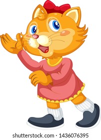 A cute cat cartoon character illustration