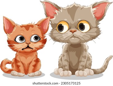 Cute cat cartoon character illustration